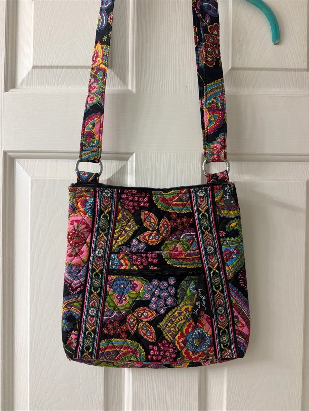 Vera Bradley Black Multicolor Paisley Crossbody Bag
